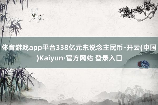 体育游戏app平台338亿元东说念主民币-开云(中国)Kaiyun·官方网站 登录入口