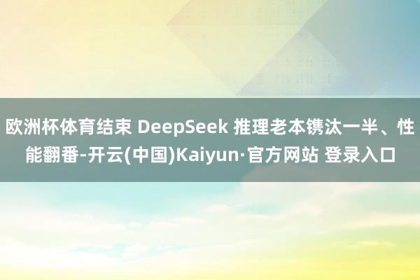 欧洲杯体育结束 DeepSeek 推理老本镌汰一半、性能翻番-开云(中国)Kaiyun·官方网站 登录入口