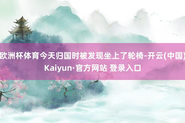 欧洲杯体育今天归国时被发现坐上了轮椅-开云(中国)Kaiyun·官方网站 登录入口