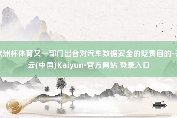 欧洲杯体育又一部门出台对汽车数据安全的贬责目的-开云(中国)Kaiyun·官方网站 登录入口