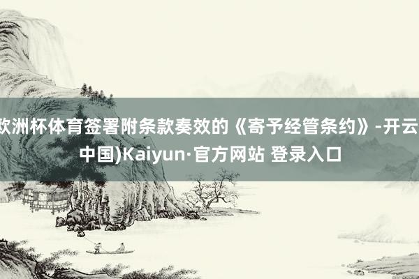 欧洲杯体育签署附条款奏效的《寄予经管条约》-开云(中国)Kaiyun·官方网站 登录入口