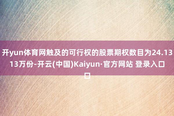 开yun体育网触及的可行权的股票期权数目为24.1313万份-开云(中国)Kaiyun·官方网站 登录入口