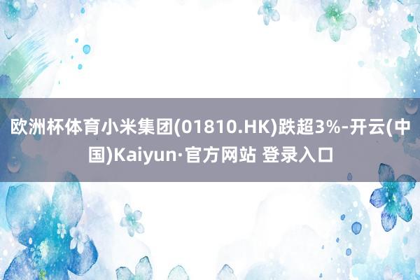 欧洲杯体育小米集团(01810.HK)跌超3%-开云(中国)Kaiyun·官方网站 登录入口