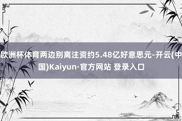 欧洲杯体育两边别离注资约5.48亿好意思元-开云(中国)Kaiyun·官方网站 登录入口