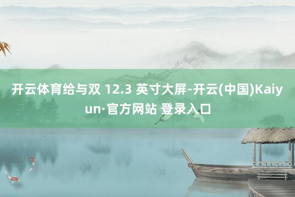 开云体育给与双 12.3 英寸大屏-开云(中国)Kaiyun·官方网站 登录入口
