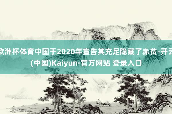 欧洲杯体育中国于2020年宣告其充足隐藏了赤贫-开云(中国)Kaiyun·官方网站 登录入口