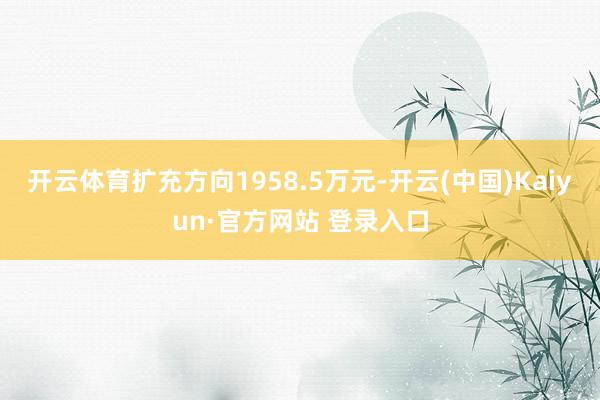开云体育扩充方向1958.5万元-开云(中国)Kaiyun·官方网站 登录入口