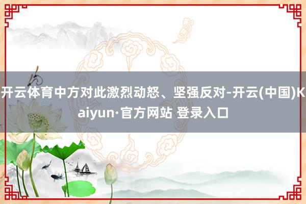 开云体育中方对此激烈动怒、坚强反对-开云(中国)Kaiyun·官方网站 登录入口