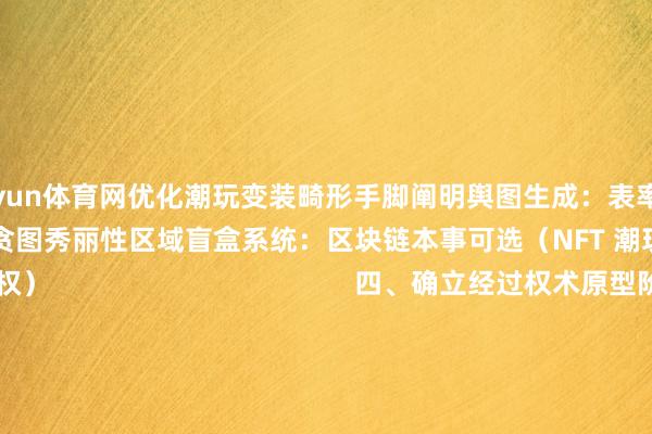 开yun体育网优化潮玩变装畸形手脚阐明舆图生成：表率化生成基础地形 + 手动贪图秀丽性区域盲盒系统：区块链本事可选（NFT 潮玩说念具确权）                                        四、确立经过权术原型阶段（1-2 个月）中枢玩法原型确立潮玩作风好意思术想法贪图本事可行性考证中枢确立阶段（3-6 个月）基础系统确立（变装 / 战役 / 匹配）第一张舆图制作中枢