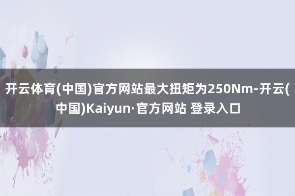 开云体育(中国)官方网站最大扭矩为250Nm-开云(中国)Kaiyun·官方网站 登录入口