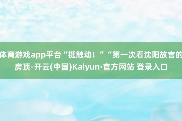 体育游戏app平台“挺触动!”“第一次看沈阳故宫的房顶-开云(中国)Kaiyun·官方网站 登录入口
