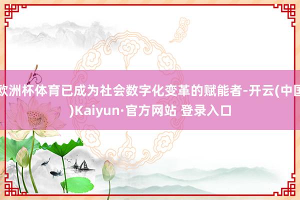 欧洲杯体育已成为社会数字化变革的赋能者-开云(中国)Kaiyun·官方网站 登录入口