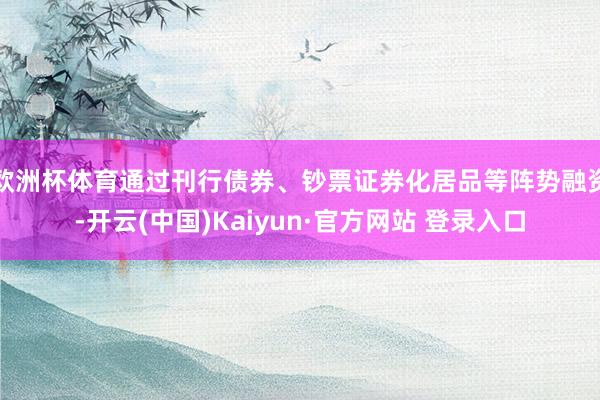 欧洲杯体育通过刊行债券、钞票证券化居品等阵势融资-开云(中国)Kaiyun·官方网站 登录入口