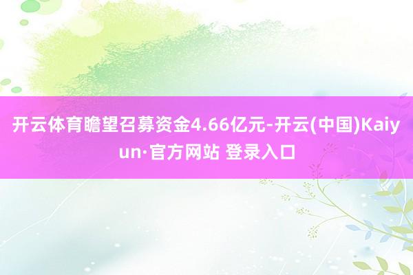 开云体育瞻望召募资金4.66亿元-开云(中国)Kaiyun·官方网站 登录入口