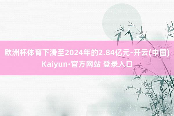 欧洲杯体育下滑至2024年的2.84亿元-开云(中国)Kaiyun·官方网站 登录入口