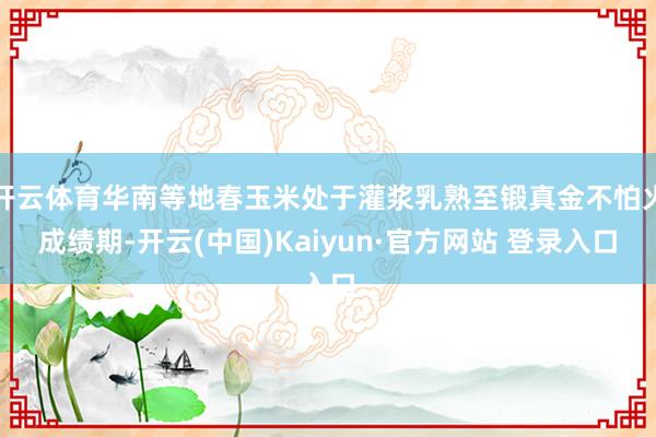 开云体育华南等地春玉米处于灌浆乳熟至锻真金不怕火成绩期-开云(中国)Kaiyun·官方网站 登录入口