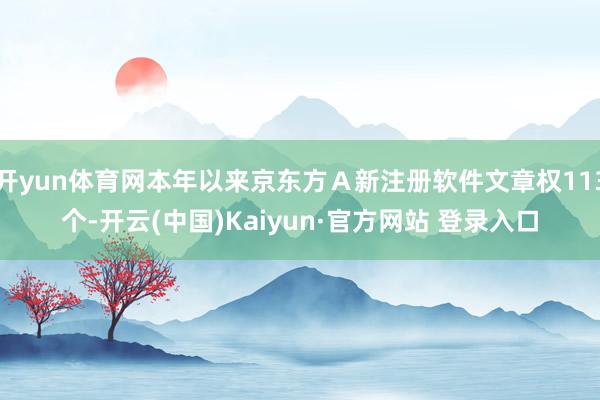 开yun体育网本年以来京东方A新注册软件文章权113个-开云(中国)Kaiyun·官方网站 登录入口