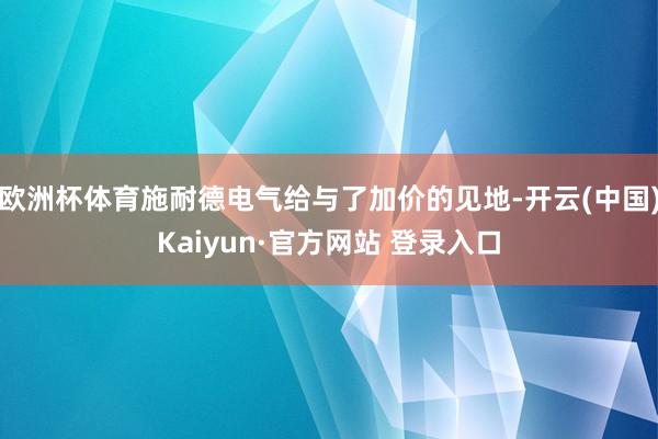 欧洲杯体育施耐德电气给与了加价的见地-开云(中国)Kaiyun·官方网站 登录入口
