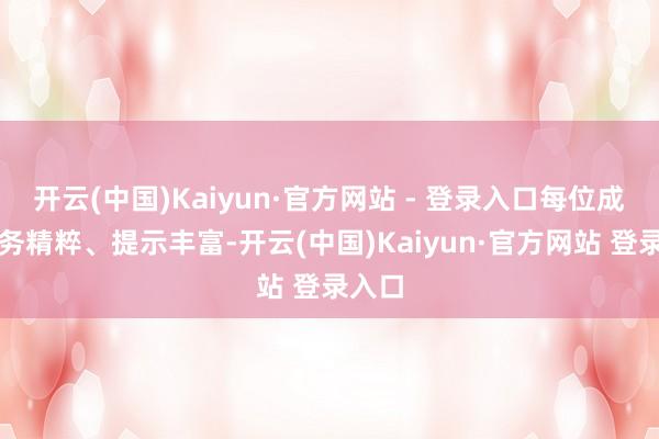 开云(中国)Kaiyun·官方网站 - 登录入口每位成员业务精粹、提示丰富-开云(中国)Kaiyun·官方网站 登录入口