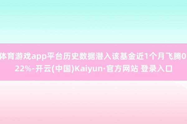 体育游戏app平台历史数据潜入该基金近1个月飞腾0.22%-开云(中国)Kaiyun·官方网站 登录入口