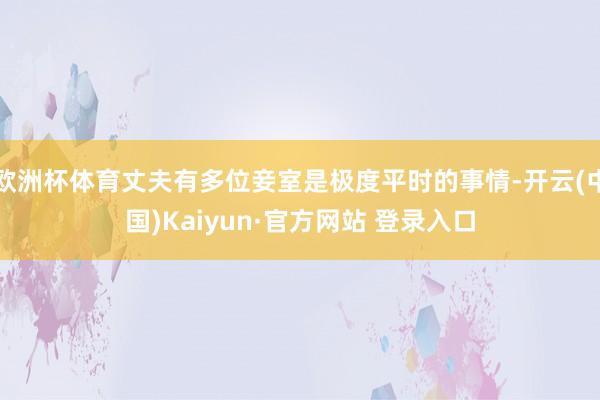 欧洲杯体育丈夫有多位妾室是极度平时的事情-开云(中国)Kaiyun·官方网站 登录入口