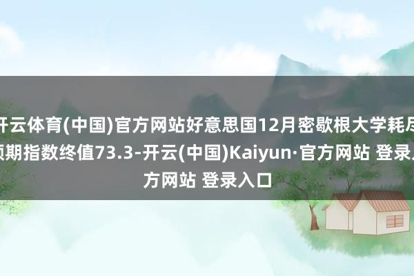开云体育(中国)官方网站好意思国12月密歇根大学耗尽者预期指数终值73.3-开云(中国)Kaiyun·官方网站 登录入口