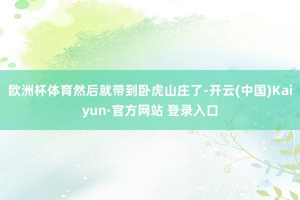 欧洲杯体育然后就带到卧虎山庄了-开云(中国)Kaiyun·官方网站 登录入口