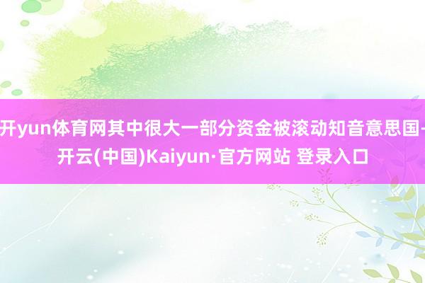 开yun体育网其中很大一部分资金被滚动知音意思国-开云(中国)Kaiyun·官方网站 登录入口