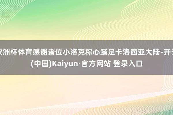 欧洲杯体育感谢诸位小洛克称心踏足卡洛西亚大陆-开云(中国)Kaiyun·官方网站 登录入口