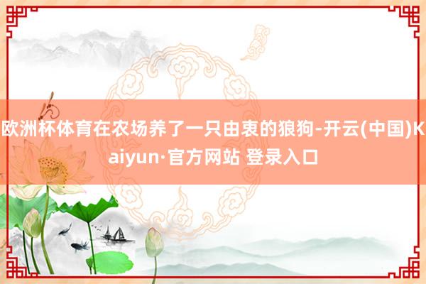 欧洲杯体育在农场养了一只由衷的狼狗-开云(中国)Kaiyun·官方网站 登录入口
