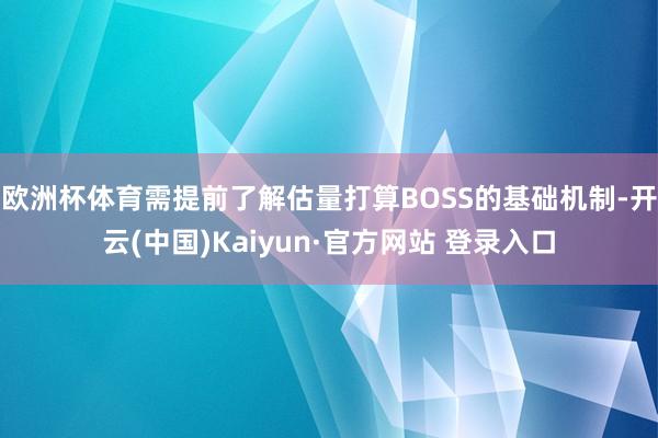 欧洲杯体育需提前了解估量打算BOSS的基础机制-开云(中国)Kaiyun·官方网站 登录入口
