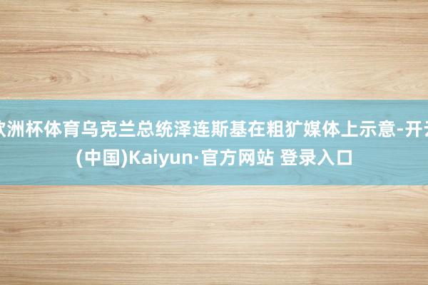欧洲杯体育乌克兰总统泽连斯基在粗犷媒体上示意-开云(中国)Kaiyun·官方网站 登录入口